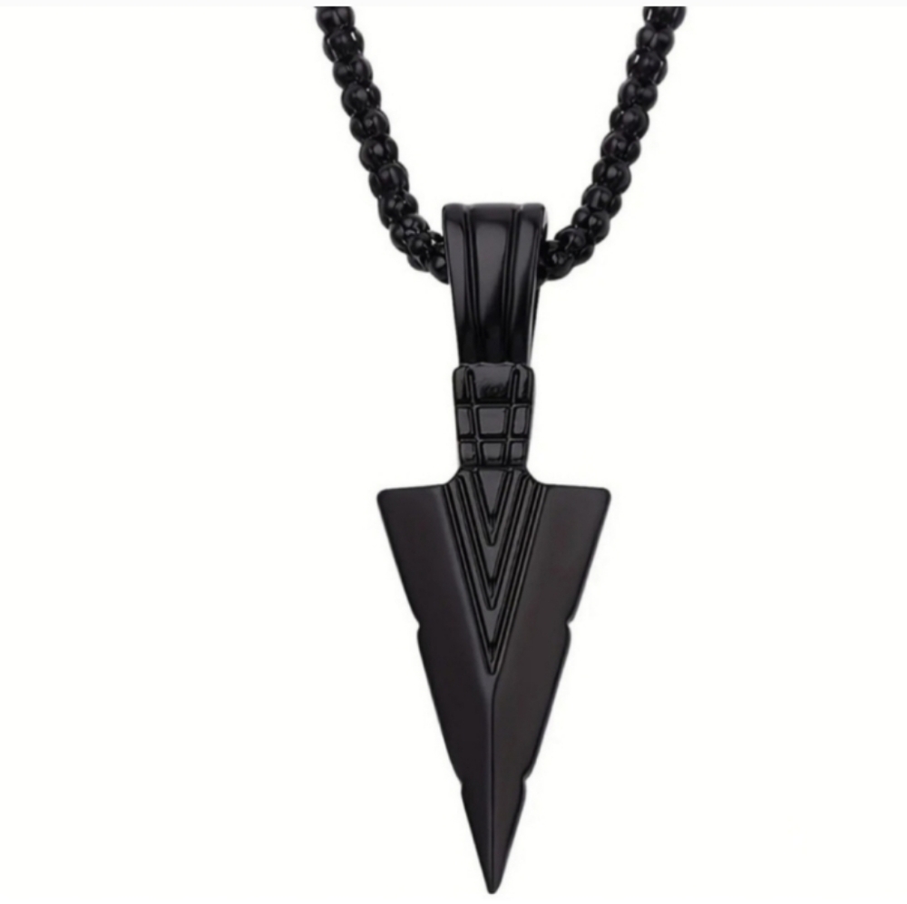 Tribal Arrow Necklace Pendant Southwestern Indian Black 18"-20"chain NEW NWT